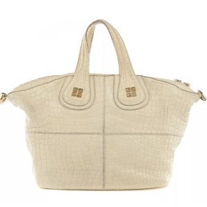 Givenchy Crocodile Embossed Micro Nightingale (Beige) w/ strap and dustbag